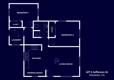 Floorplan - 417 S Jefferson St, Modesto, CA 95358 photo 1 of 1