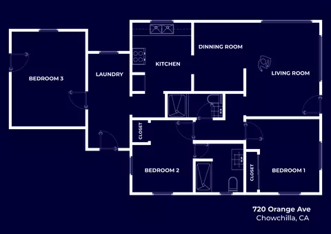 Floorplan - 720 Orange Ave, Chowchilla, CA 93610 photo 1 of 1