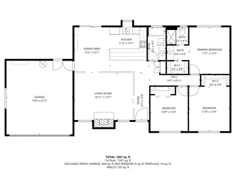 Floorplan - 1219 E Feemster Ave, Visalia, CA 93292 photo 1 of 1