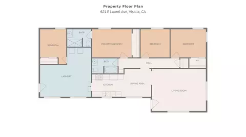 Floorplan - 621 E Laurel Ave, Visalia, CA 93292 photo 1 of 1