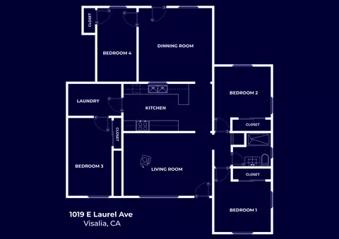 Floorplan - 1019 E Laurel Ave, Visalia, CA 93292 photo 1 of 1