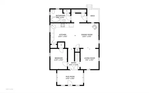 Floorplan - 32 Beloit Rd, Dedham, MA 02026 photo 1 of 3