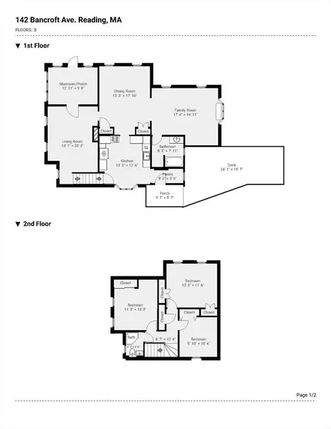 Floorplan - 142 Bancroft Ave, Reading, MA 01867 photo 1 of 2