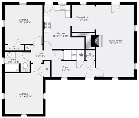 Floorplan - 57 Spring St, Arlington, MA 02476 photo 1 of 2