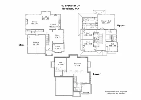 Floorplan - 62 Brewster Dr, Needham, MA 02492 photo 1 of 1