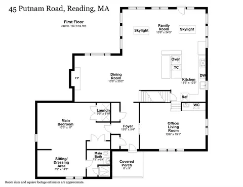 Floorplan - 45 Putnam Rd, Reading, MA 01867 photo 1 of 3