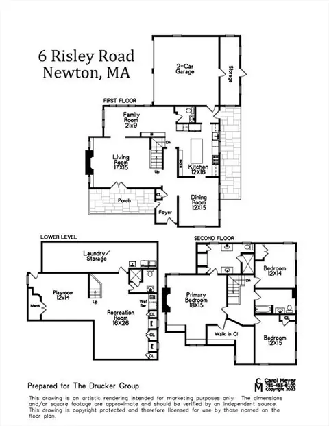Floorplan - 6 Risley Rd, Newton, MA 02465 photo 1 of 1