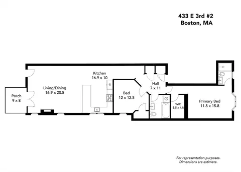 Floorplan - 433 E 3rd St #2, Boston, MA 02127 photo 1 of 1