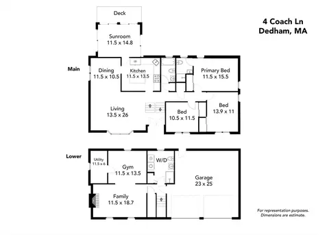 Floorplan - 4 Coach Ln, Dedham, MA 02026 photo 1 of 1