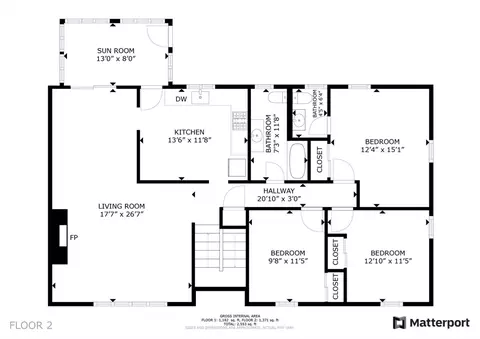 Floorplan - 222 Cain Ave, Braintree, MA 02184 photo 1 of 2