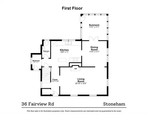 Floorplan - 36 Fairview Rd, Stoneham, MA 02180 photo 1 of 4