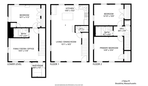 Floorplan - 2 Tabor Pl, Brookline, MA 02445 photo 1 of 1