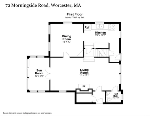Floorplan - 72 Morningside Rd, Worcester, MA 01602 photo 2 of 3