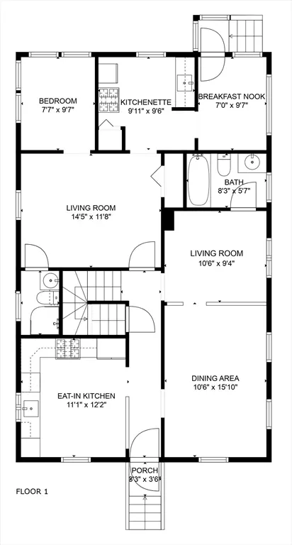 Floorplan - 34 Barrows St, Dedham, MA 02026 photo 1 of 2