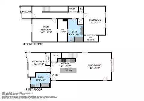 Floorplan - 159 Hyde Park #B, Boston, MA 02130 photo 1 of 2