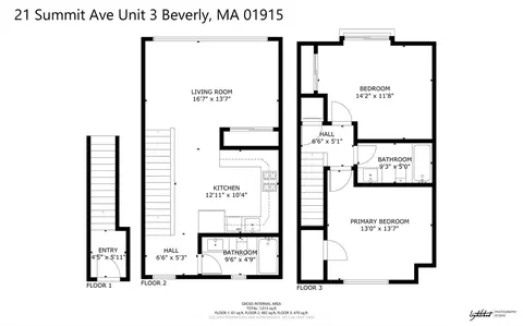 Floorplan - 21 Summit Ave #3, Beverly, MA 01915 photo 1 of 1
