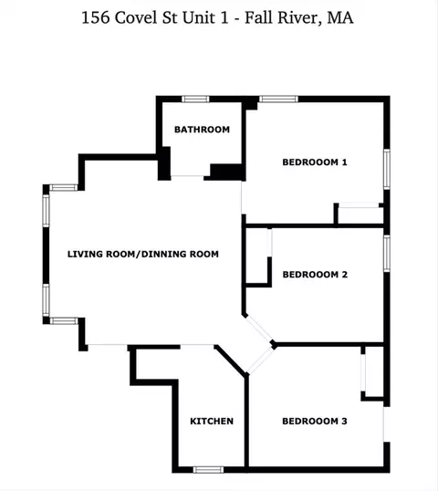 Floorplan - 156 Covel St, Fall River, MA 02723 photo 1 of 3