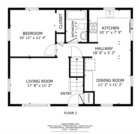 Floorplan - 30 Poplar St, Dedham, MA 02026 photo 2 of 3