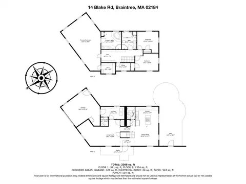 Floorplan - 14 Blake Rd, Braintree, MA 02184 photo 1 of 3