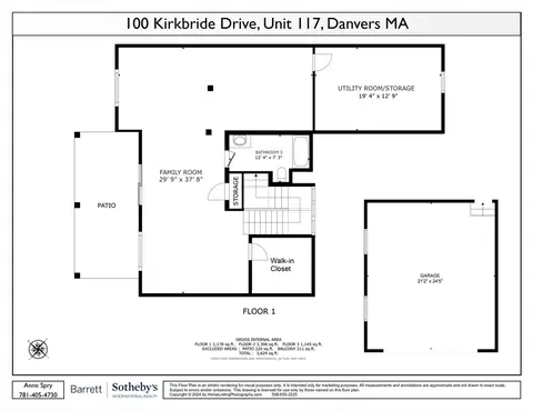 Floorplan - 100 Kirkbride Dr #117, Danvers, MA 01923 photo 1 of 3