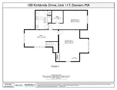 Floorplan - 100 Kirkbride Dr #117, Danvers, MA 01923 photo 3 of 3