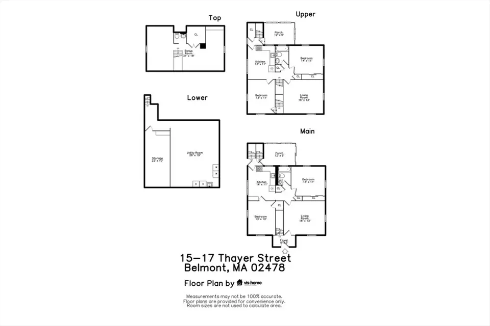 Floorplan - 15-17 Thayer St, Belmont, MA 02478 photo 1 of 5