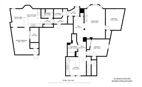Floorplan - 22 James St #22A, Brookline, MA 02446 photo 1 of 1