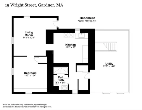 Floorplan - 15 Wright St, Gardner, MA 01440 photo 1 of 3