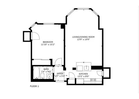 Floorplan - 4 Charlesgate E #407, Boston, MA 02215 photo 1 of 1