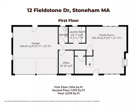 Floorplan - 12 Fieldstone Dr, Stoneham, MA 02180 photo 1 of 2