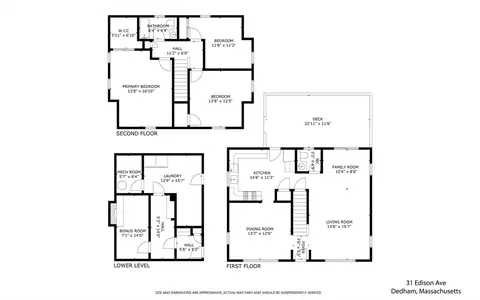 Floorplan - 31 Edison Ave, Dedham, MA 02026 photo 1 of 1