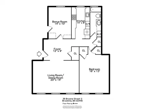 Floorplan - 36 Browne St #2, Brookline, MA 02446 photo 1 of 1