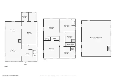 Floorplan - 24 Lorimer St, Springfield, MA 01151 photo 1 of 3