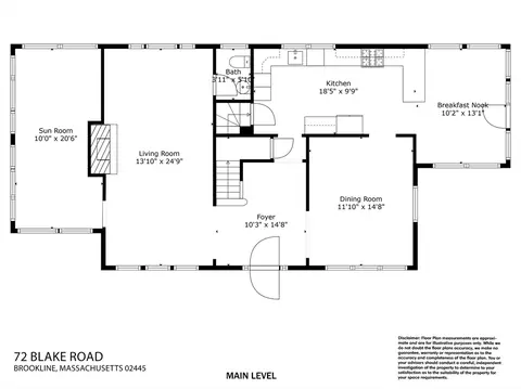 Floorplan - 72 Blake Rd, Brookline, MA 02445 photo 1 of 3