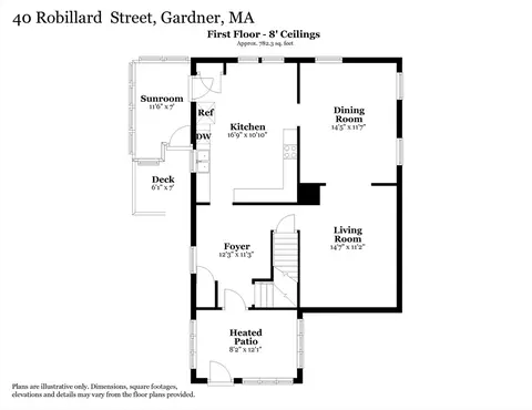 Floorplan - 40 Robillard St, Gardner, MA 01440 photo 1 of 3