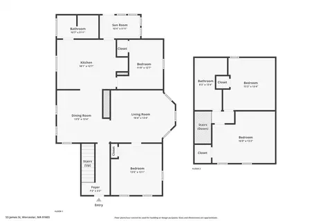 Floorplan - 53 James St, Worcester, MA 01603 photo 1 of 1
