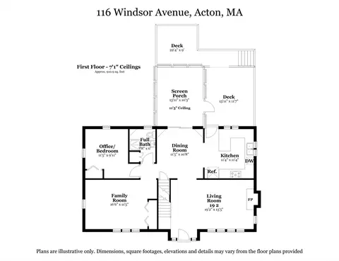 Floorplan - 116 Windsor Ave, Acton, MA 01720 photo 1 of 3