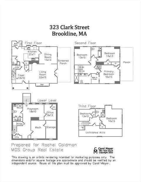 Floorplan - 323 Clark Rd, Brookline, MA 02445 photo 1 of 1
