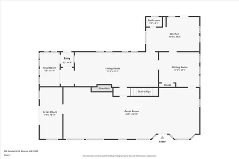 Floorplan - 896 Sandwich Rd, Bourne, MA 02561 photo 1 of 2