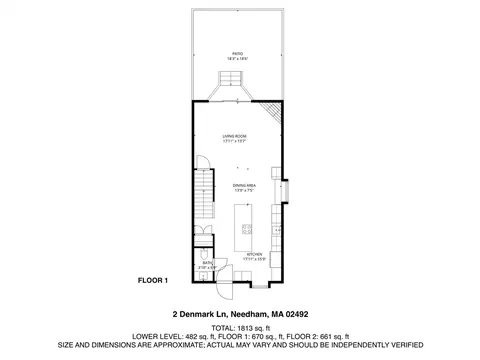 Floorplan - 2 Denmark Ln #2, Needham, MA 02492 photo 3 of 3