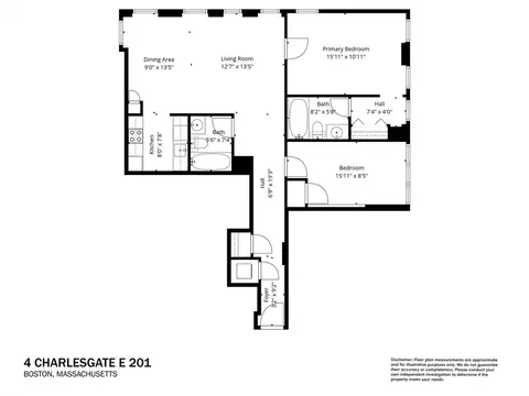 Floorplan - 4 Charlesgate E #201, Boston, MA 02215 photo 1 of 1