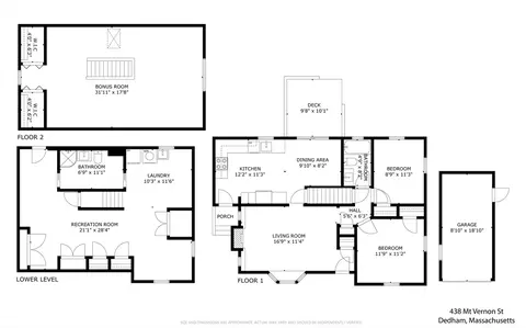 Floorplan - 438 Mount Vernon St, Dedham, MA 02026 photo 1 of 1
