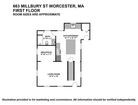 Floorplan - 663 Millbury St, Worcester, MA 01607 photo 1 of 2