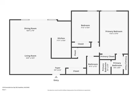 Floorplan - 1210 Greendale Ave #338, Needham, MA 02492 photo 1 of 1