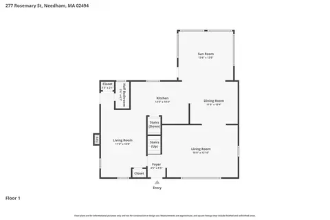 Floorplan - 277 Rosemary St, Needham, MA 02494 photo 1 of 2