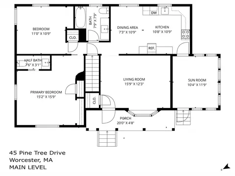 Floorplan - 45 Pine Tree Dr, Worcester, MA 01609 photo 1 of 2