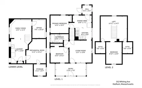 Floorplan - 352 Whiting, Dedham, MA 02026 photo 1 of 1