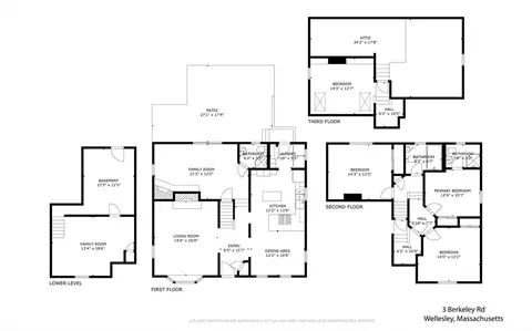 Floorplan - 3 Berkeley Rd, Wellesley, MA 02482 photo 1 of 1