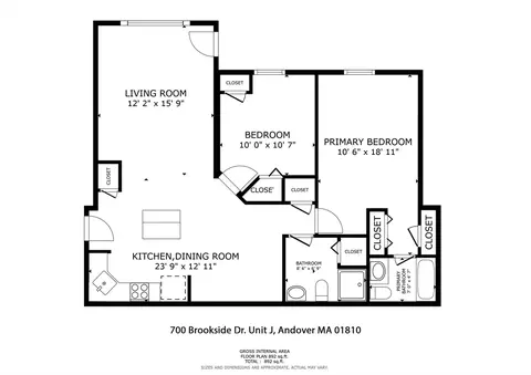 Floorplan - 700 Brookside Dr #J, Andover, MA 01810 photo 1 of 1