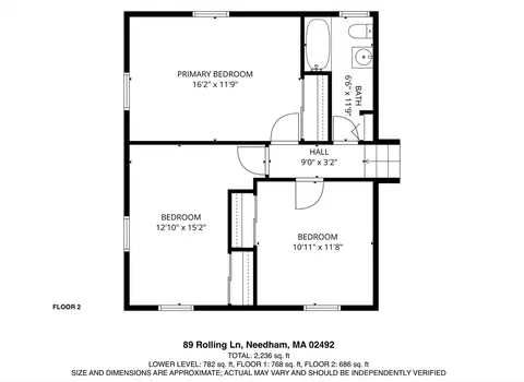 Floorplan - 89 Rolling Ln, Needham, MA 02492 photo 2 of 3